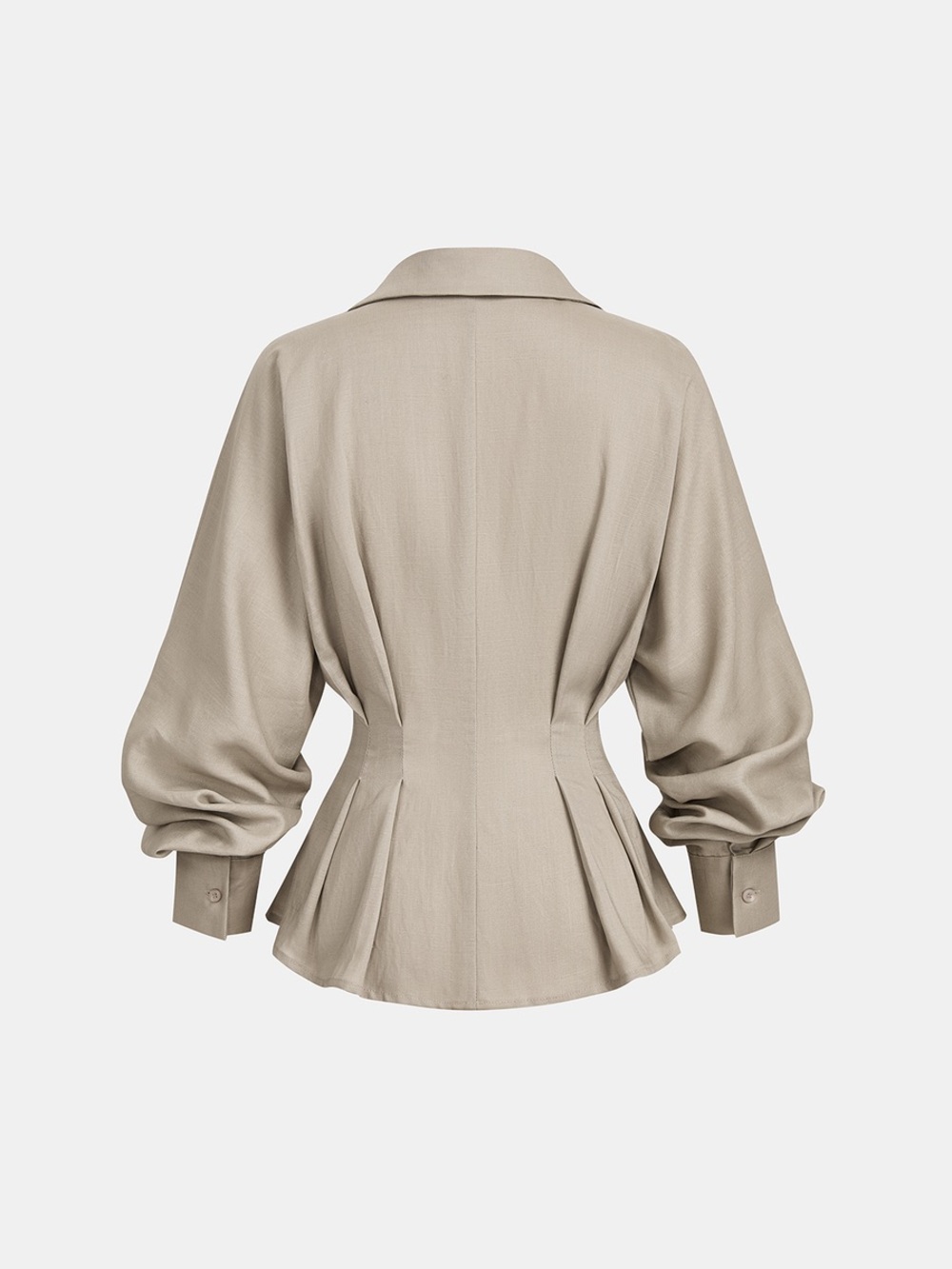 COMMENSE Linen Blend Balloon Sleeve Top - Picture 2 of 4